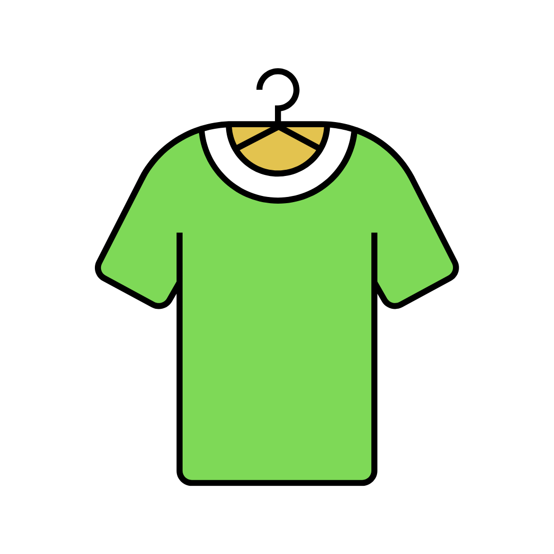 Green shirt on a hanger